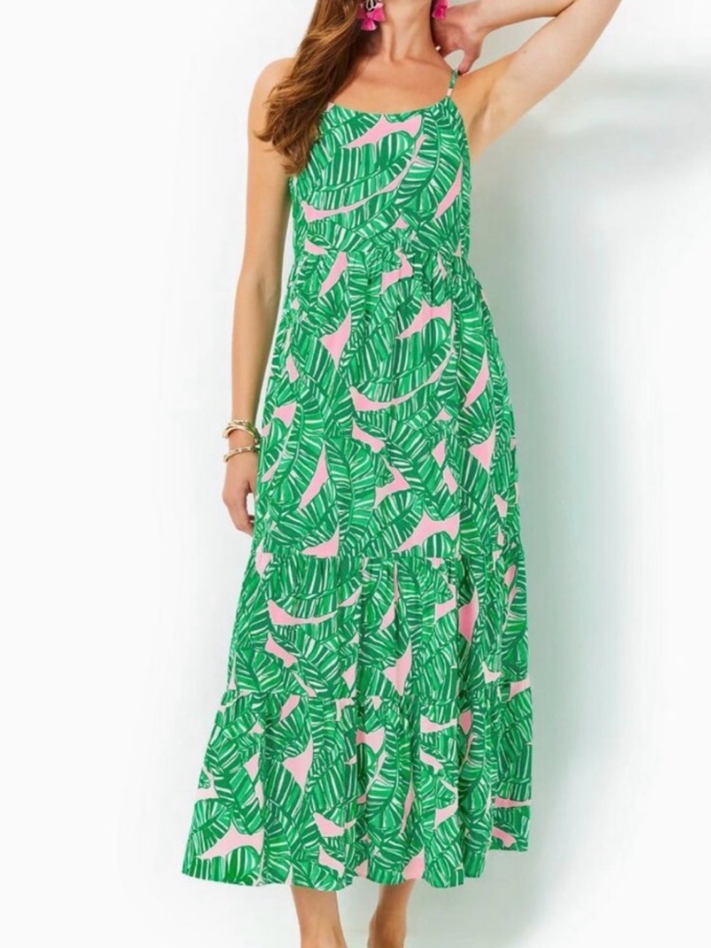 Lilly Pulitzer Teresa Maxi Dress in Conch Shell Pink Lets Go Bananas